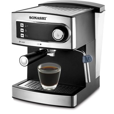 15 Bar All In One Stainless Steel Espresso, Cappuccino And Latte Coffee Maker 1.6 L 850.0 W SCM-4965 Silver/Black